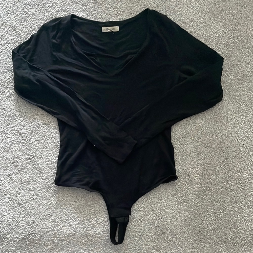 Women's Black Long Sleeve Bodysuit